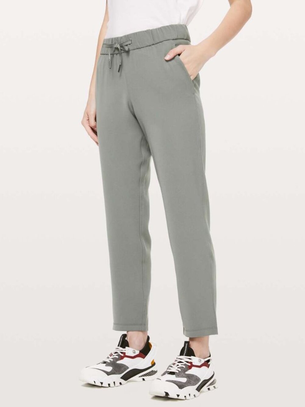 Lululemon On the Fly 7/8 Woven Pants Gray Sage 4
